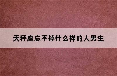 天秤座忘不掉什么样的人男生