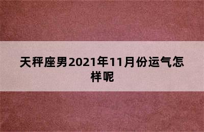 天秤座男2021年11月份运气怎样呢