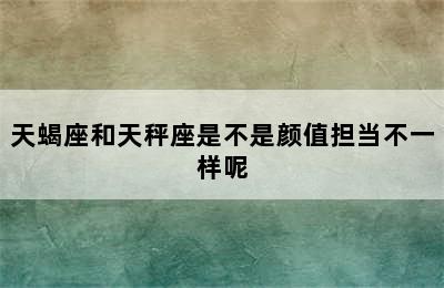 天蝎座和天秤座是不是颜值担当不一样呢