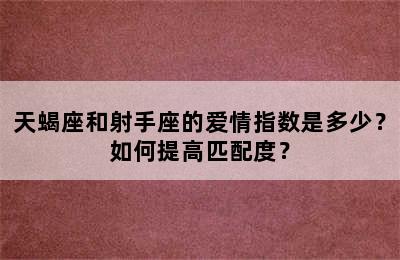 天蝎座和射手座的爱情指数是多少？如何提高匹配度？