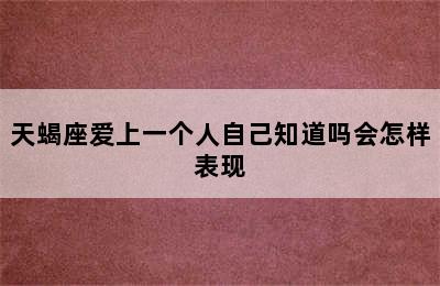 天蝎座爱上一个人自己知道吗会怎样表现