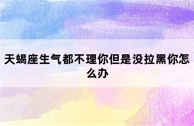 天蝎座生气都不理你但是没拉黑你怎么办