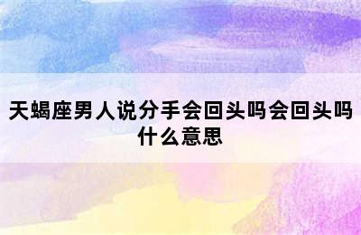 天蝎座男人说分手会回头吗会回头吗什么意思