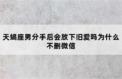 天蝎座男分手后会放下旧爱吗为什么不删微信