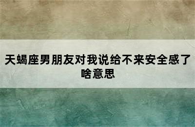 天蝎座男朋友对我说给不来安全感了啥意思