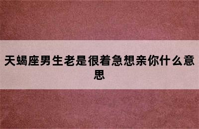 天蝎座男生老是很着急想亲你什么意思