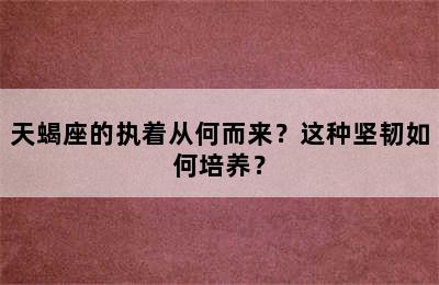 天蝎座的执着从何而来？这种坚韧如何培养？