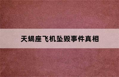 天蝎座飞机坠毁事件真相