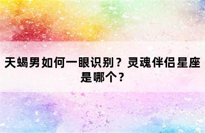 天蝎男如何一眼识别？灵魂伴侣星座是哪个？
