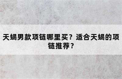 天蝎男款项链哪里买？适合天蝎的项链推荐？