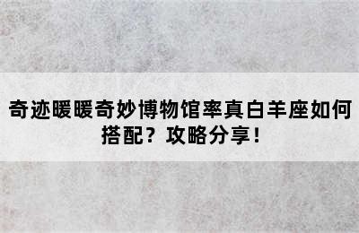 奇迹暖暖奇妙博物馆率真白羊座如何搭配？攻略分享！