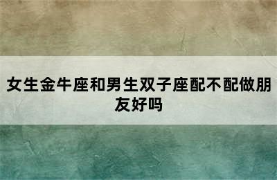 女生金牛座和男生双子座配不配做朋友好吗