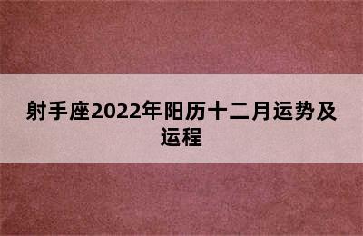 射手座2022年阳历十二月运势及运程