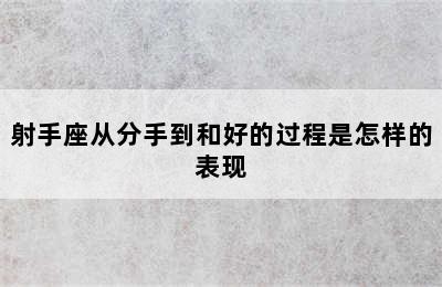 射手座从分手到和好的过程是怎样的表现