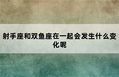 射手座和双鱼座在一起会发生什么变化呢