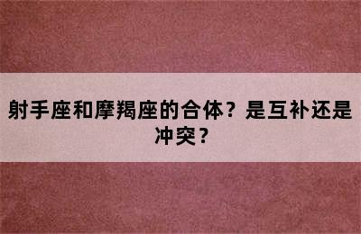 射手座和摩羯座的合体？是互补还是冲突？
