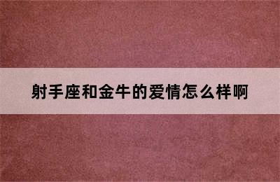 射手座和金牛的爱情怎么样啊