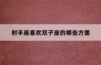 射手座喜欢双子座的哪些方面