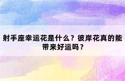 射手座幸运花是什么？彼岸花真的能带来好运吗？