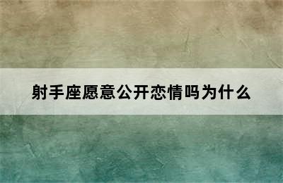 射手座愿意公开恋情吗为什么