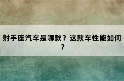 射手座汽车是哪款？这款车性能如何？