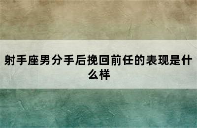 射手座男分手后挽回前任的表现是什么样