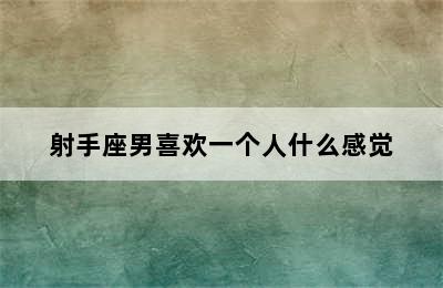 射手座男喜欢一个人什么感觉