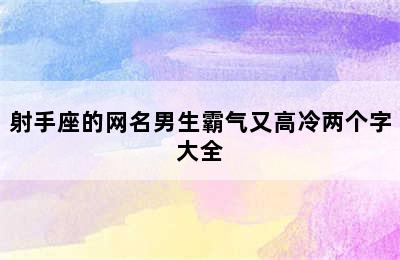 射手座的网名男生霸气又高冷两个字大全