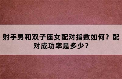 射手男和双子座女配对指数如何？配对成功率是多少？
