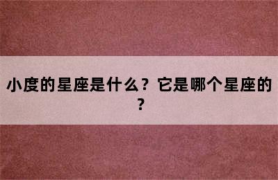 小度的星座是什么？它是哪个星座的？