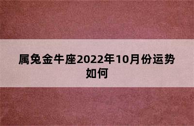 属兔金牛座2022年10月份运势如何