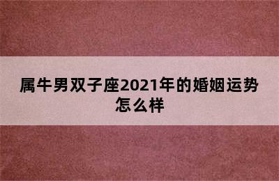 属牛男双子座2021年的婚姻运势怎么样