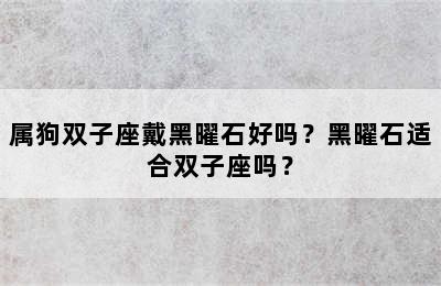 属狗双子座戴黑曜石好吗？黑曜石适合双子座吗？