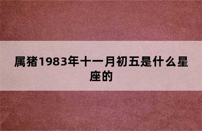 属猪1983年十一月初五是什么星座的