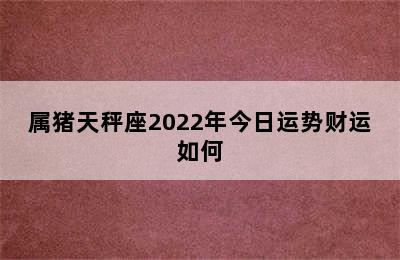 属猪天秤座2022年今日运势财运如何