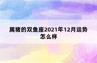 属猪的双鱼座2021年12月运势怎么样