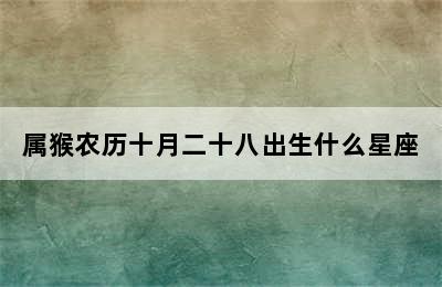 属猴农历十月二十八出生什么星座