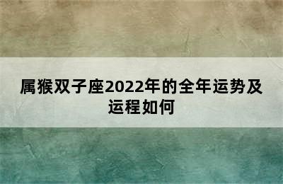 属猴双子座2022年的全年运势及运程如何