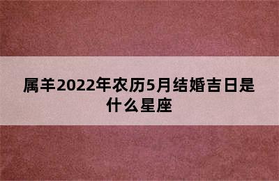 属羊2022年农历5月结婚吉日是什么星座