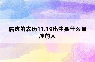 属虎的农历11.19出生是什么星座的人