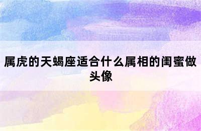 属虎的天蝎座适合什么属相的闺蜜做头像