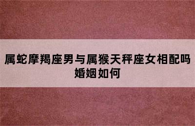 属蛇摩羯座男与属猴天秤座女相配吗婚姻如何