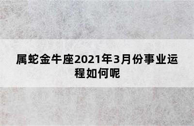 属蛇金牛座2021年3月份事业运程如何呢