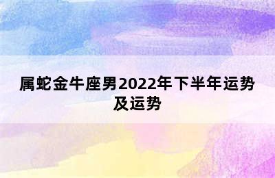 属蛇金牛座男2022年下半年运势及运势