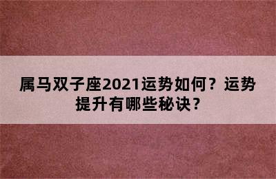 属马双子座2021运势如何？运势提升有哪些秘诀？