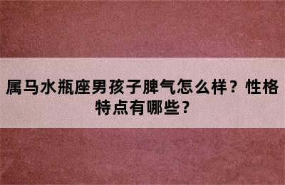 属马水瓶座男孩子脾气怎么样？性格特点有哪些？