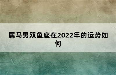 属马男双鱼座在2022年的运势如何