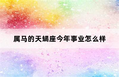 属马的天蝎座今年事业怎么样