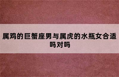 属鸡的巨蟹座男与属虎的水瓶女合适吗对吗