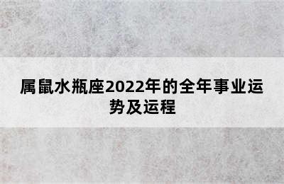 属鼠水瓶座2022年的全年事业运势及运程